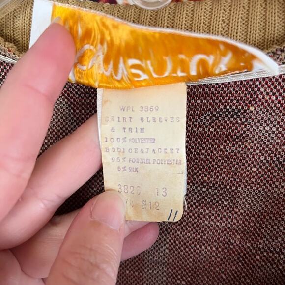 Vintage Momentum Silk Polyester Blend Open Front Leaf Print Cardigan Sweater M - Picture 6 of 9